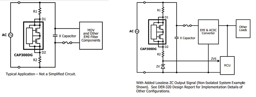 Application Circuit Diagram - Power Integrations CAPZero-3 X-Capacitor Discharge ICs